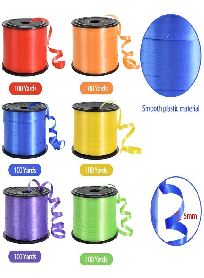 TONIFUL Rainbow Curling Ribbon-6 Assorted Colors Balloon Curling Ribbons Set-600 Yards Balloon String for DIY Decor,Gift Wrapping,Ribbons and Bows for Christmas New Year Birthday Gifts Supplies - Image 2